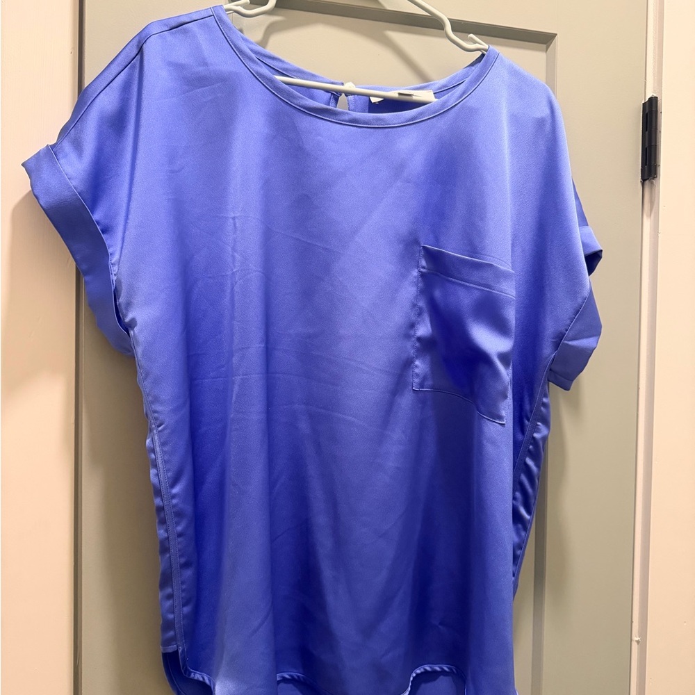 LOFT Vibrant Blue Short Sleeve Top